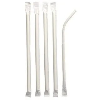 Papstar 100 PAPSTAR Strohhalme pure weiß