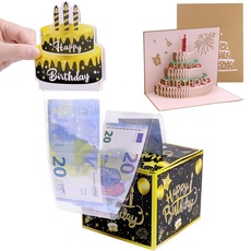 Meetory Geldgeschenke Verpackung, Überraschungsbox-geschenkbox, Geldgeschenke Geburtstag mit 3D Pop Up Geburtstag Grußkarten, Überraschungsbox Geburtstag für Ihre Familie, Kinder, Freunde