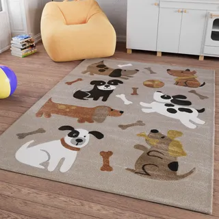 Smart Kids Rocky & Friends Kinderteppich 160 x 230 cm Beige/Braun/Khaki