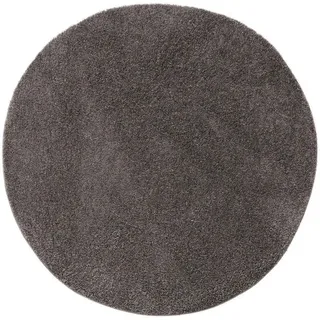 benuta Hochflorteppich Soho Grau ø 250 cm rund , Kunststoff , Rund , 250x250 cm , pflegeleicht , Teppiche und Böden, Teppiche, Hochflorteppiche & Shaggys