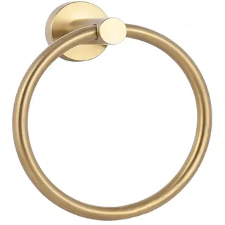 WANGCL Gebürsteter Handtuchring Handtuchhalter Edelstahl Einfacher Runder Handtuchhalter für Zeitgenössisches Bad Bauernhaus Küche Organizer Wandmontiert(Gold)