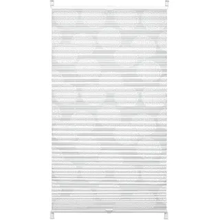 GARDINIA EASYFIX Maja Plissee ohne Bohren, Zum Klemmen, Blickdichtes Falt-Rollo, Inkl. Aller Montage-Teile, 2 Bedienschienen, Weiß, 1 Stück - weiss