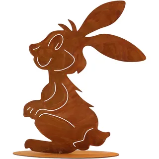 Rostikal Edelrost Osterhase Herbert – Osterdeko Outdoor für Garten aus Metall - Wetterfeste Rost-Deko für Ostern, Terrasse, Balkon & Eingangsbereich