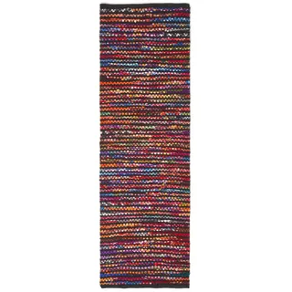 Homescapes Flickenteppich-Läufer Folk 66/200 cm , Textil , Gestreift , Rechteckig , 66x200 cm , Teppiche und Böden, Teppiche, Teppichläufer, Läufer