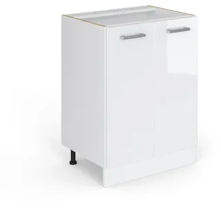 Vicco Unterschrank R-Line 60 x 81,6 x 46 cm Weiß Hochglanz