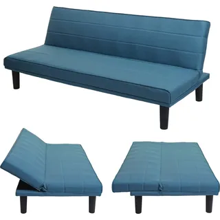 Schlafsofa HWC-J17, Couch Klappsofa Gästebett Bettsofa, Schlaffunktion Stoff/Textil 165cm türkis-blau - Türkis