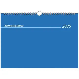 Zettler - Monatsterminkalender 2025 weiß,29,7x21cm, Tischkalender mit 1 Monat auf 1 Seite, Zweimonatsübersicht, viel Platz für Notizen, Drahtkammbindung und deutsches Kalendarium