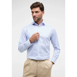 Langarmhemd ETERNA "MODERN FIT", Herren, Gr. 46, Normalgrößen, blau (hellblau), Twill, 100% Baumwolle, tailliert, Manschette, Hemden Langarmhemd, EASY IRON (bügelleicht)