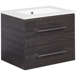 Fackelmann Einzelwaschtisch B.Perfekt 60 cm Dark Oak mit Softclose