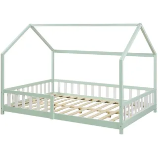 [en.casa] Hausbett Hesel 140 x 200 cm Kiefer massiv Mintgrün