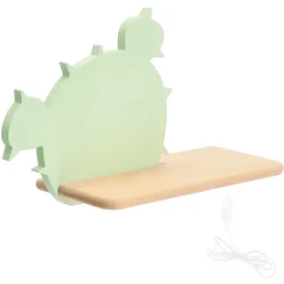 Kinderwandleuchte , Grün , Holz, Metall, Holzwerkstoff , Eiche , Kaktus , 12x20.5x33.5 cm , RoHS, Europäischer Sicherheitsstandard , Schnurschalter, einfach zu transportieren , Lampen & Leuchten, Innenbeleuchtung, Kinderzimmerlampen, Kinderwandleuchten