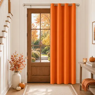 MIULEE Verdunklungsvorhang Orange Blickdichte Vorhänge mit Ösen Thermovorhang Hitzeschutz Türvorhang 1 Stück H 225 x B 140 cm Tür Gardinen Abdunkelnde Wohnzimmer Schlafzimmer Blackout Curtain