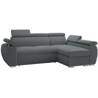 Mirjan24 Eckcouch Textil 2-Sitzer Grau