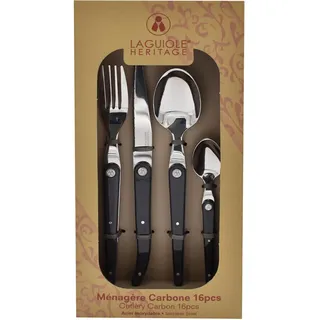 Laguiole 16-teiliges Besteck-Set aus Carbon