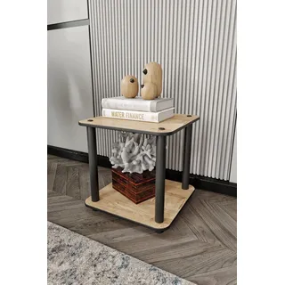 Hanah Home Moderner Beistelltisch aus Eiche, 34 x 38 x 34 cm | 100% MDF mit Beinen aus gepresstem Kraftpapier | Skandinavisches Design für Zuhause