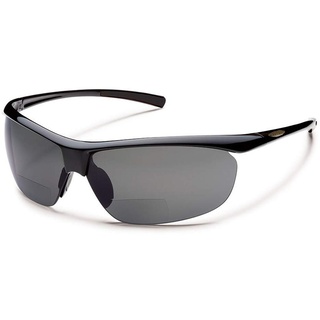 Urbanium Eyewear Modell Nizza – Sportsonnenbrille in schwarz - polarisierend mit unauffälligen Lesefenster im unteren Bereich der Gläser mit Addition +2.00