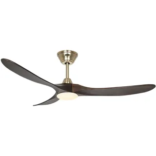 DC Deckenventilator Fernbedienung LED Licht Eco Genuino Messing Walnuss