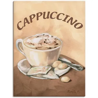 Artland Wandbild »Tasse Cappuccino« Getränke 1 Stk. tlg. auf Holzrahmen gespannt, beige