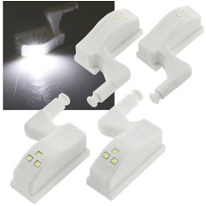 Bild von 4er-Set LED-Leuchte mit Drucktaster für Schubladen, Schränke, Kommoden - Batteriebetrieb I 4er Set I Weiß