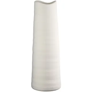 Gilde Bodenvase Morsum - Keramik - konisch - Creme matt - Höhe 56cm x Ø 16cm - mit Flizgleiter - Dekovase