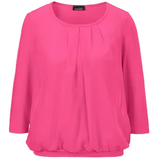 GOLDNER Kurzarmbluse »Chiffon-Shirt mit 3/4-Arm, Rundhals«, rosa