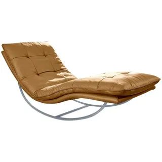 W.Schillig Relaxliege daily dreams Leder 75 x 85 x 169 cm Gelb mit Kissen
