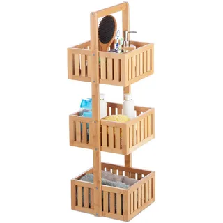 Relaxdays Relaxdays, Badregal , Hellbraun , Holz , 27x82.5x26.5 cm , Badezimmer, Badezimmerregale, Badregale