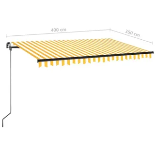 vidaXL Gelenkarmmarkise Einziehbar 400 x 350 cm gelb