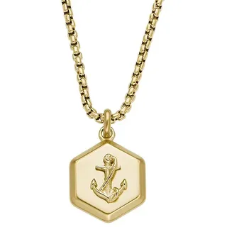 Fossil Herrenkette Sutton Motifs Anhänger Edelstahl goldfarben, JF04617710