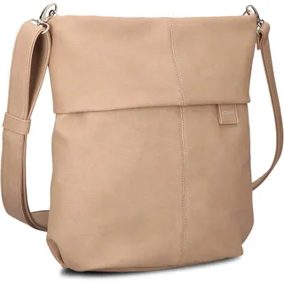Zwei Damen Handtasche Mademoiselle.M M12 Umhängetasche 7 Liter Crossbody Bag, Schultertasche in DIN-A4-Größe, Schlüsselring, Geheimfach, inkl. extra kurzen abnehmbaren Schultergurt (nubuk-sand)