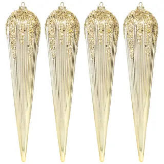 KI Store 30cm weihnachtskugeln kunstsoff 4 Stücke Ornamente für Weihnachtsbaum Christbaumkugeln Plastik Weihnachtsdekoration Kugeln (Champagner)