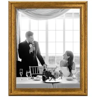 CABBEL Bilderrahmen 40x50 cm Gold – Barock Vintage Rahmen im Antik Look für Poster, Fotos & Urkunden – Mit bruchsicherem Acrylglas – Dekorativ & Elegant – Perfekt für Wohnzimmer, Büro oder Galerie