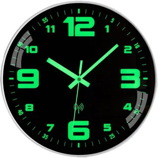 ACCSHINE Leuchtend Wanduhr Funk Wanduhr Ohne Tickgeräusche Lautlos 30cm Quarz Modern Groß Batterie Wanduhr Einfach zu Lesen für Zimmer Zuhause Küche Wohnzimmer Schlafzimmer Büro Schule