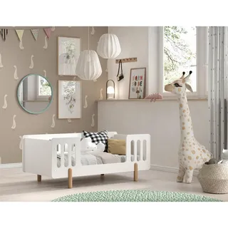 Jaxx Kinderbett Juniorbett 70 x 140 cm Kiefer massiv weiß lackiert