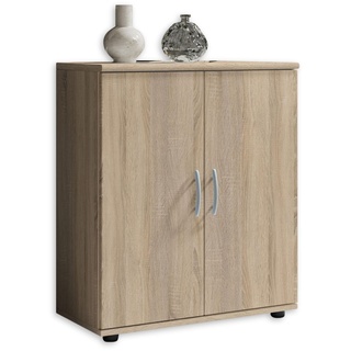 LILLY Kommode in Eiche Sonoma Optik - Moderne Kommode mit viel Stauraum für Wohnzimmer, Esszimmer und Flur - 60 x 70 x 30 cm (B/H/T)