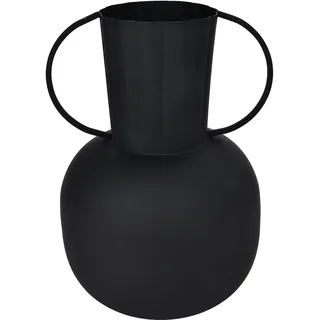 EGLO LIVING Metallvase Miouski, minimalistische Deko Vase mit Griff | Dekovase für Wohnzimmer, Blumenvase aus Metall in Schwarz, Tischdeko 30 cm