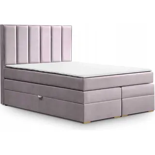 MALAGA 180 Boxspring Continentalbett (Pink - Bluvel 91) - Rosa