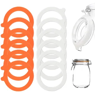 12 Stück Einmachgummiringe, Silikon Gummiringe, 95x73 mm Ersatz Gläser Einmachglasdeckel für Weck Gläser, Langlebig Einmachgummis, Einmachgläser Einkochringe Dichtringe für Trinkflasche Dichtungsring