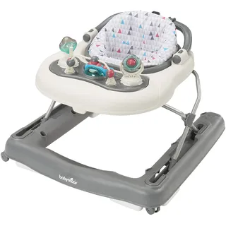 Babymoov 2-in-1 Lauflernhilfe, Gehfrei bis 12 Monate, Lauflernwagen bis 24 Monate, inkl. Spielekonsole, zink
