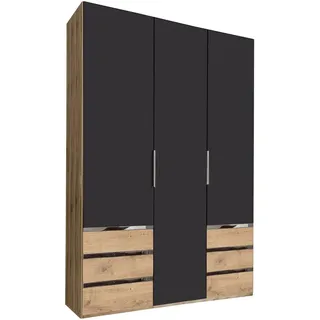 Level 150 x 216 x 58 cm Plankeneiche Nachbildung/graphit mit Schubladen