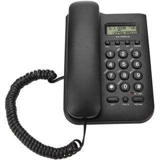 VBESTLIFE Home Hotel Wired Desktop Wandtelefon,Büro Festnetztelefon(Schwarz)