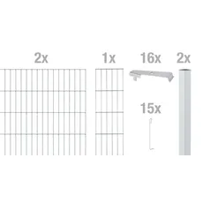 Bild Alberts Gabionenzaun »Cluster-Gabionen Anbauset«, (Set), feuerverzinkt, 100 cm hoch, 2 m breit, versch. Höhen silberfarben