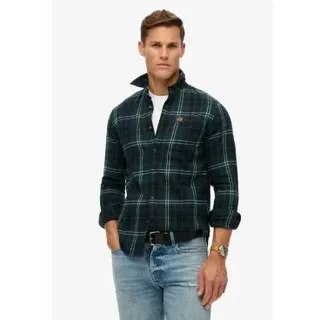 Superdry für Herren. M4010727A Holzfällerhemd navy (S), Lässig, Baumwolle, Langarm, Marine