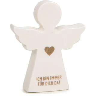 Logbuch-Verlag Kleine Schutzengel Engel Figur in weiß aus Porzellan Geschenk Geburtstag Taufe Weihnachten Kommunion 6 x 7 cm