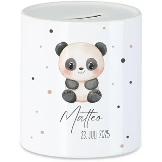 Spardose Kinder mit Namen Personalisiert, Tiermotiv Elefant Geschenk für Mädchen & Junge Geburtstag, Weihnachten, Geburt und Taufe - Sparschwein Geldgeschenk und Wunscherfüller