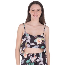 Hurley Damen Flora V Front Flounce Tank Lässige Hose, schwarz Floral, L