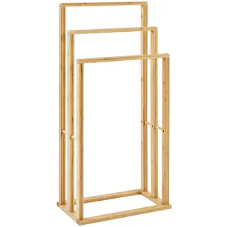 Beliani Handtuchständer Bambusholz hellbraun 40 x 81 cm Tupelo , Hellbraun , Holz , 40x81x24 cm , Badezimmer, Badezimmerausstattung, Handtuchhalter