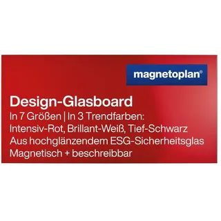 Magnetoplan 13409006 Design-Glasboards, magnetisch 2000x1000mm intensiv-rot