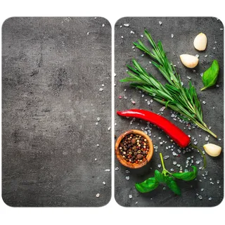 Herd-Abdeckplatte WENKO "Universal Modell Rosmarin", grau, B:30cm H:5,5cm L:52cm, Glas, Herdabdeckplatten, Herd-Abdeckplatte, Herdabdeckung für alle Herdarten, kratzfest, mit rutschfesten Füßen