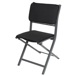 sitz- und Rückenkissenset 2-teilig Anthrazit Stuhlauflage Sitzkissen Stuhlkissen